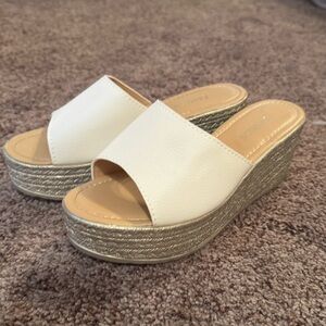 Women's White Wedge Sandals